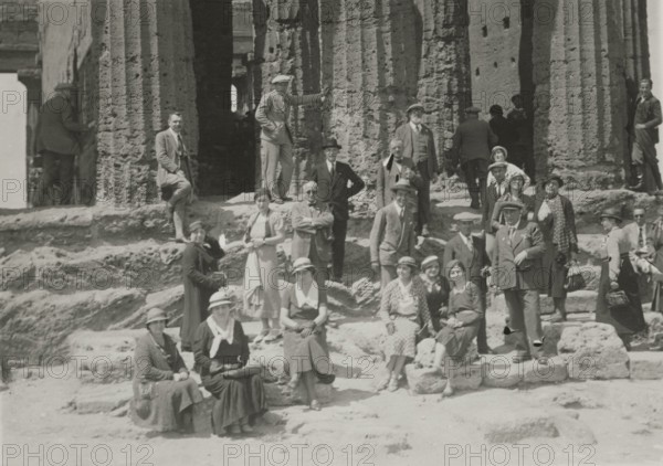 The group in front of the Temple of Concord in Agrigento.