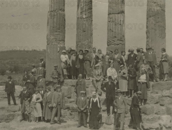 Group in front of the Temple of the Dioscuri in Agrigento.