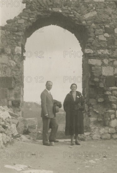 Remains of the walls of Castelmola. 
	
		1924