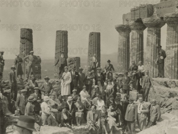 In front of the Temple of Juno in Agrigento. 
	
		1924