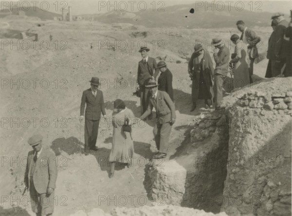 Members of the Touring Club Italiano  visit a sulfur mine. 
	
		1924