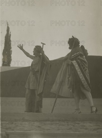 Actors on stage in Syracuse. 
	
		1924