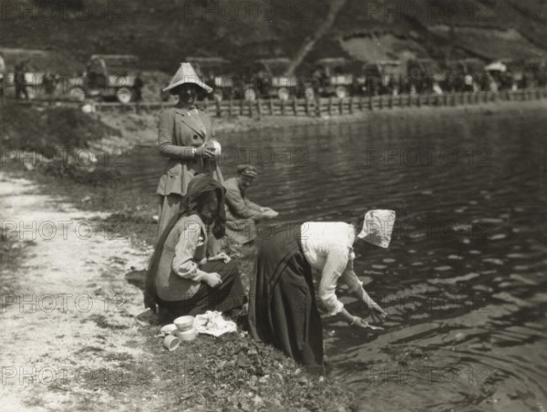 Lunch stop at Lake Prags. 1919