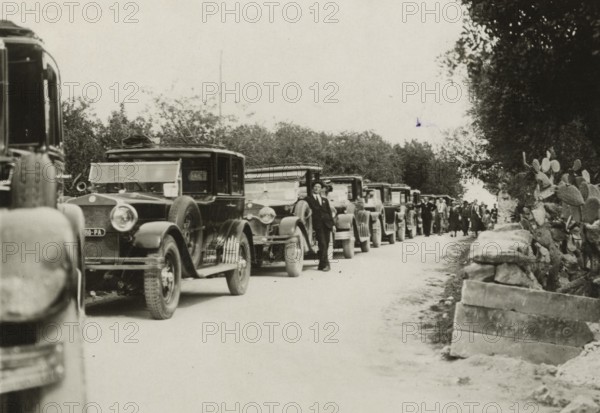 Line of trucks. 1924