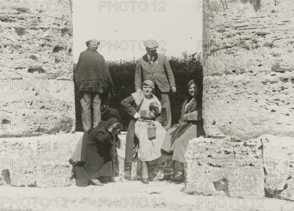 Touring Club Members  during a moment of rest in Segesta. 1924