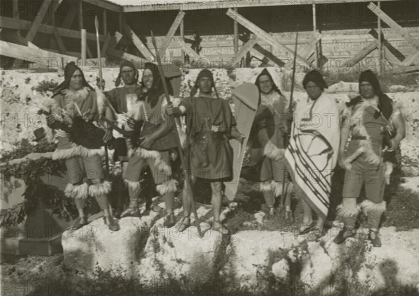Actors waiting to go on stage in Syracuse. 1924