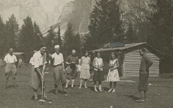 Touring Club Italiano Campsite at Pian Pecei: Golf Game. 1929