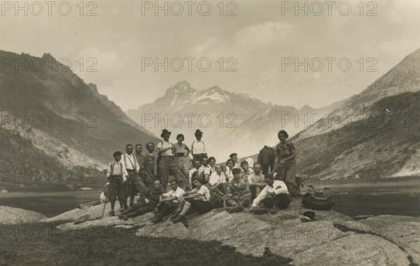 Hikers at the Nivolet lakes. 1933