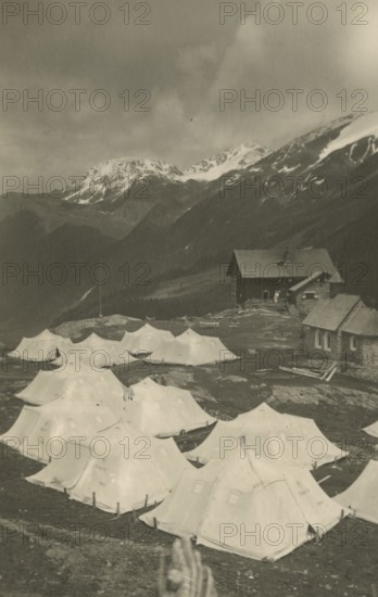 XIII Touring Club Italiano Campsite in Val Martello: the Dux Camp and Refuge. 1934