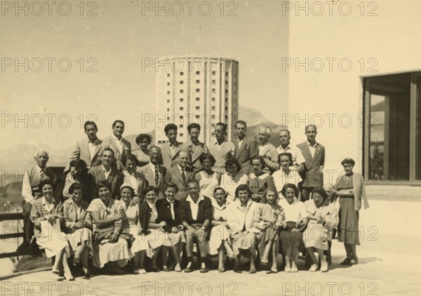 Touring Club Members  during the summer holidays in Sestrière. 1950