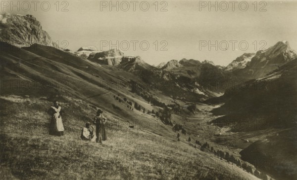 Val Duron towards the Dolomites. 1920