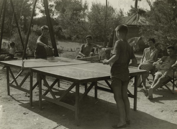 Games at the Touring Club Italiano Campsite on the Tremiti Islands. 1958