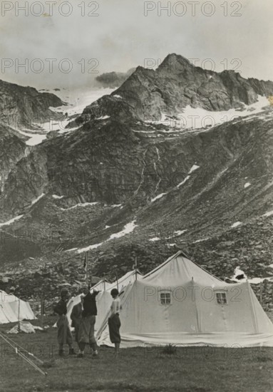XV Touring Club Italiano Campsite at Adamello: the camp. 1936