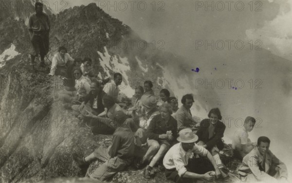 Lunch on the top of Adamello. 1936