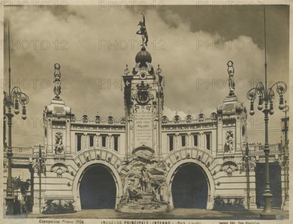 Milan Exhibition 1906: Main entrance building. 1906