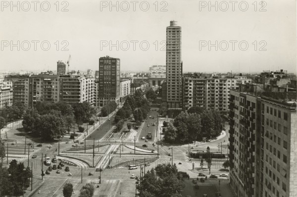 Republic Square in Milan. 1956