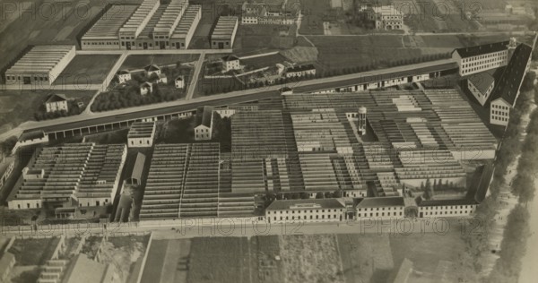 Aerial view of the Ercore Marelli plants in Sesto San Giovanni. ca. 1940