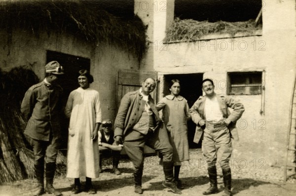Soldiers with civilians during a break