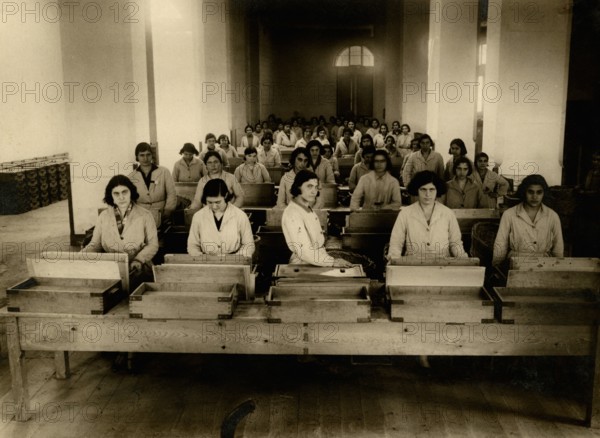 Tobacco packaging in a factory in Lecce