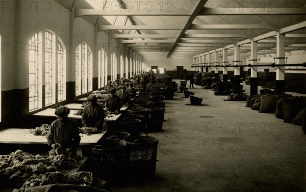 Wool processing at the Rossi factory in Vicenza