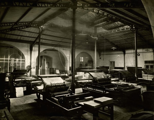 The lithographic machines room of the Military Geographic Institute of Florence