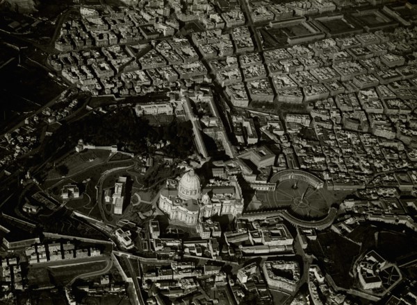 Aerial view of Rome with the Borgo Spina