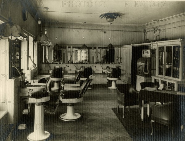 The barber shop at La Rinascente department store in Milan