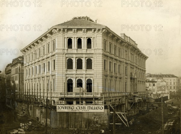 The Touring Club Italiano headquarters on Corso Italia in Milan is under construction.