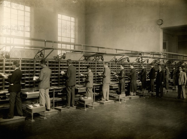 Sorting mail in a post office