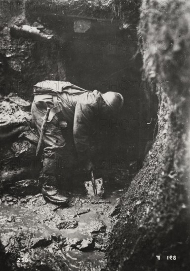 An infantryman in the trenches.
