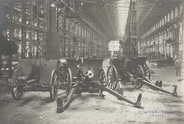 75 mm gun carriages model 1911 at Vickers Terni in La Spezia.