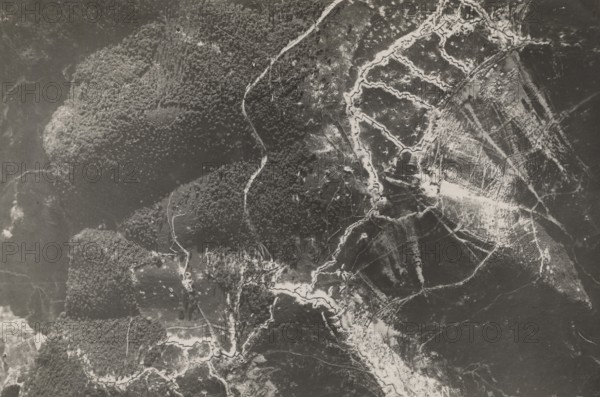Aerial view of the trenches at Col Moschin.