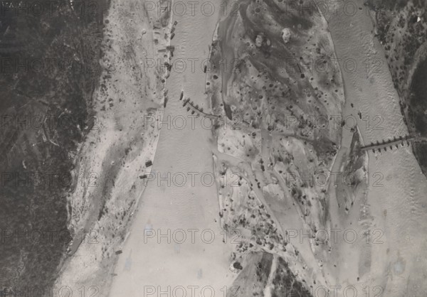 Austrian bridges at Villa Jacur, one of which was destroyed by Italian artillery.