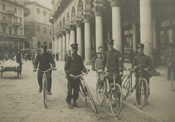 A small team of express delivery men.