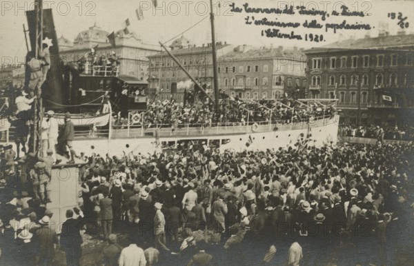 The Touring Club Italiano  Caravan in Fiume. 
	
		1920