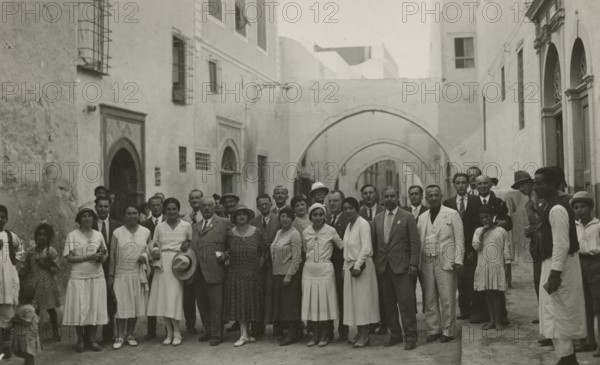 Excursionists on the streets of Tripoli. 
	
		1931