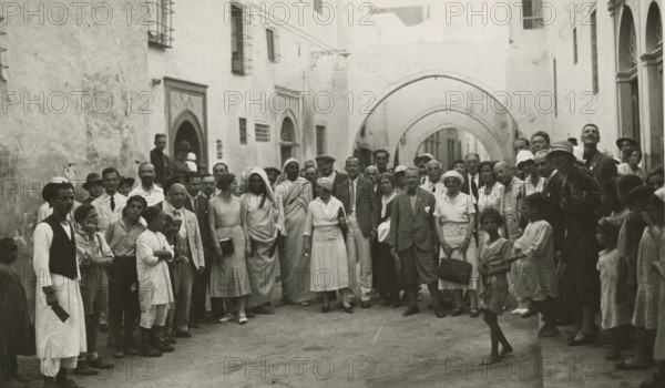 Excursionists on the streets of Tripoli. 
	
		1931