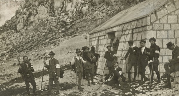 Excursionists at the old Garibaldi retreat. 
	
		1913