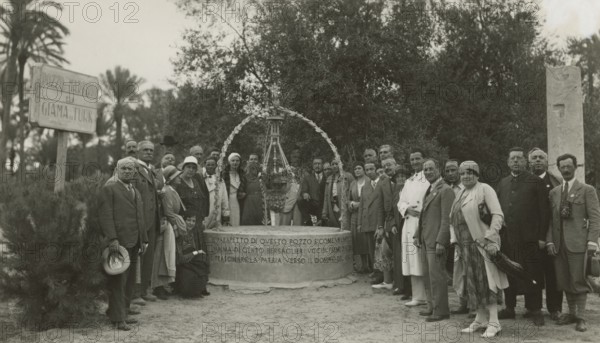 Excursionists at the well of Giama el-Turk. 
	
		1931
