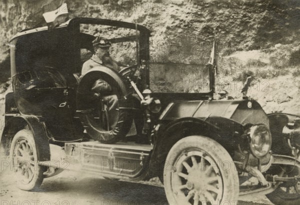 Frederick Johnson in the car. 
	
		1900-1915