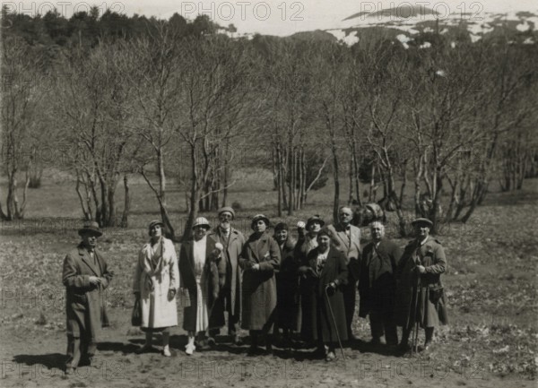 Touring Club Members  on the slopes of Etna. 1924