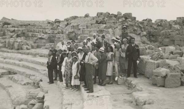 Excursionists in the Sabratha theater. 1931