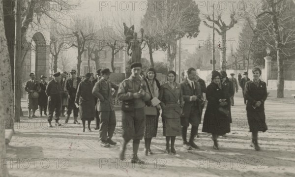 Touring Club Members  after visiting the war memorial in Domodossola. 1931