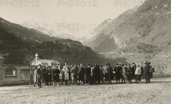Touring Club Members  near a cemetery. 1931