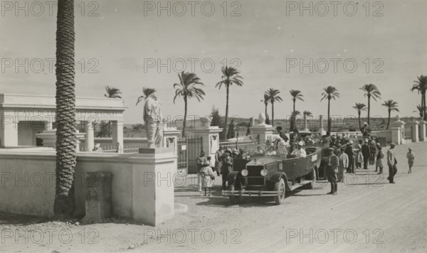Excursionists at the entrance to Leptis Magna. 1931