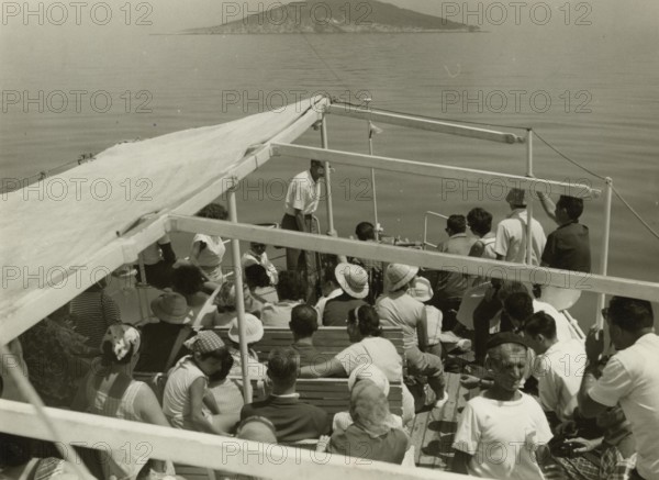 Touring Club  Members  on a cruise to the Tremiti Islands. 1958