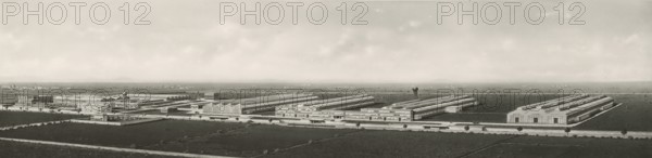 Aerial view of the Innocenti factories in Milan. 1955