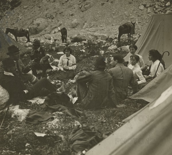 Giovanni Mira at the wheel during the Touring Club National Excursion in Calabria. 1926