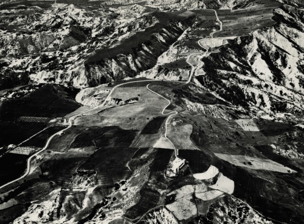 View of the Anglona hill with the sanctuary of Santa Maria Regina di Anglona.
