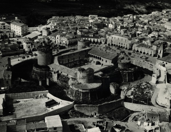 Aerial view of Venosa with the castle.